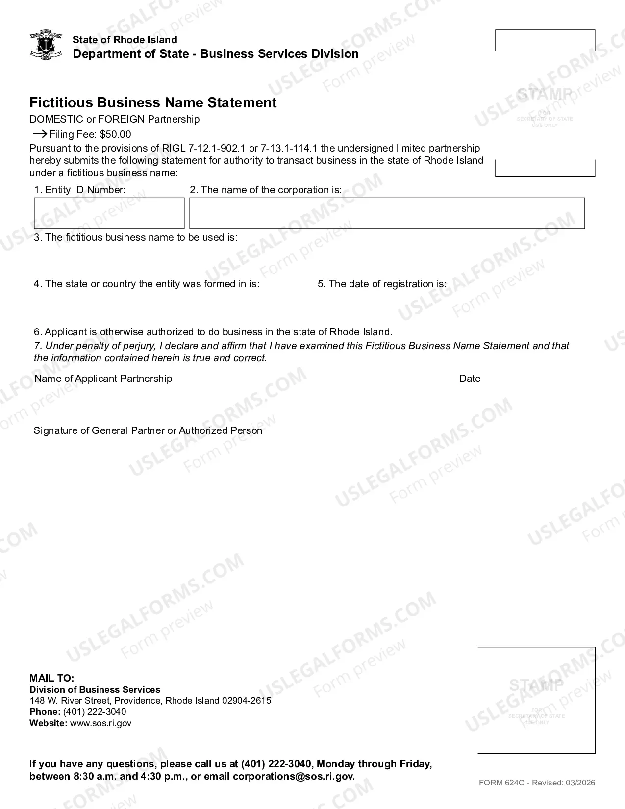 Preview Limited Partnership Fictitious Business Name Statement