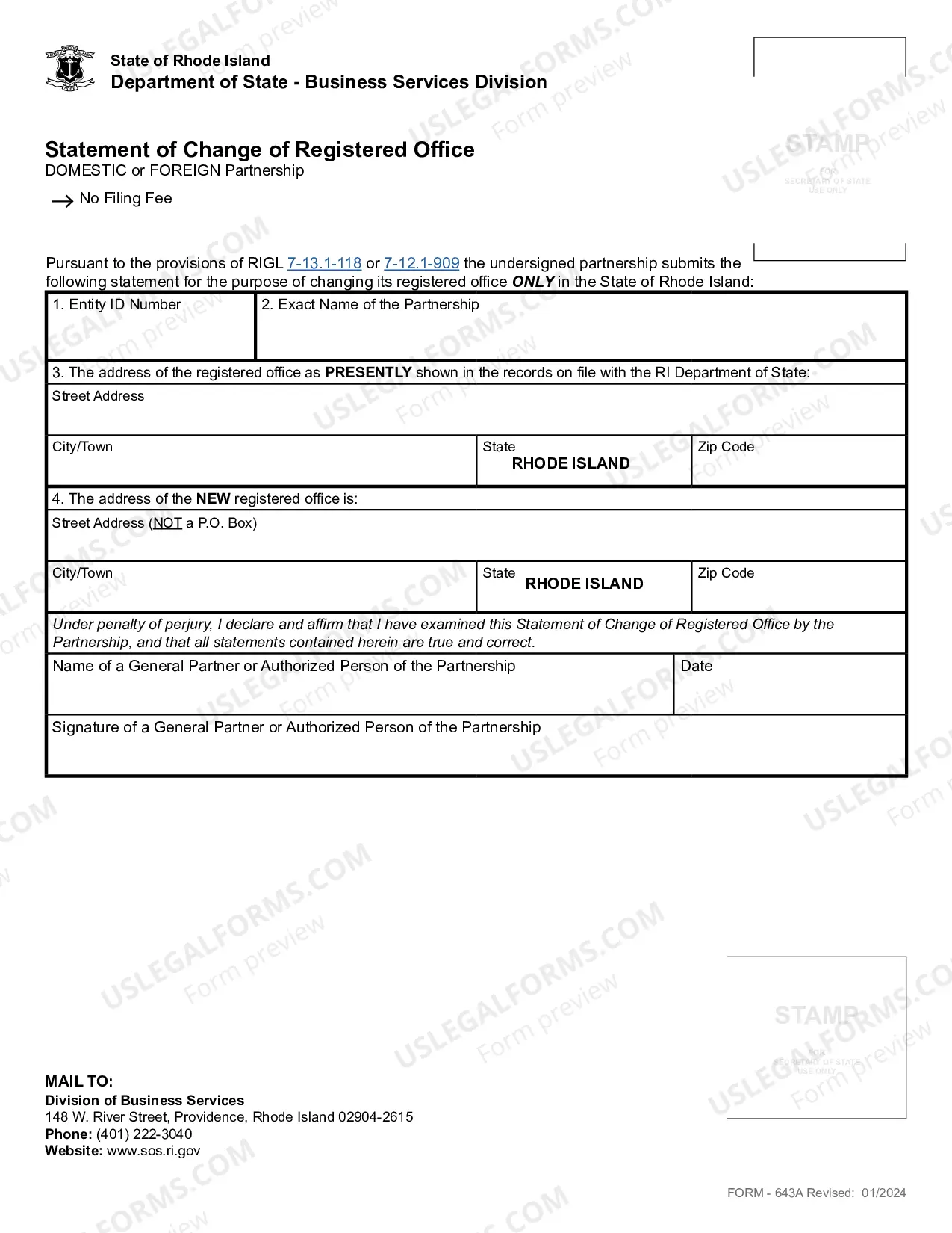 Preview Change Registered Office Only