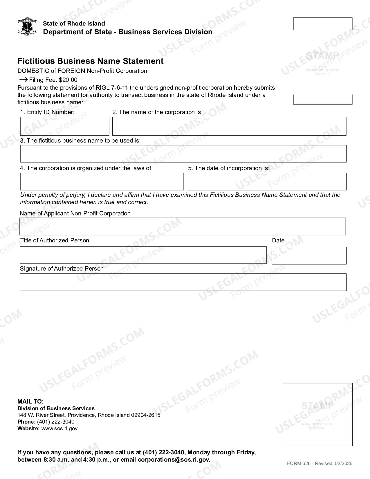 Preview Fictitious Business Name Statement