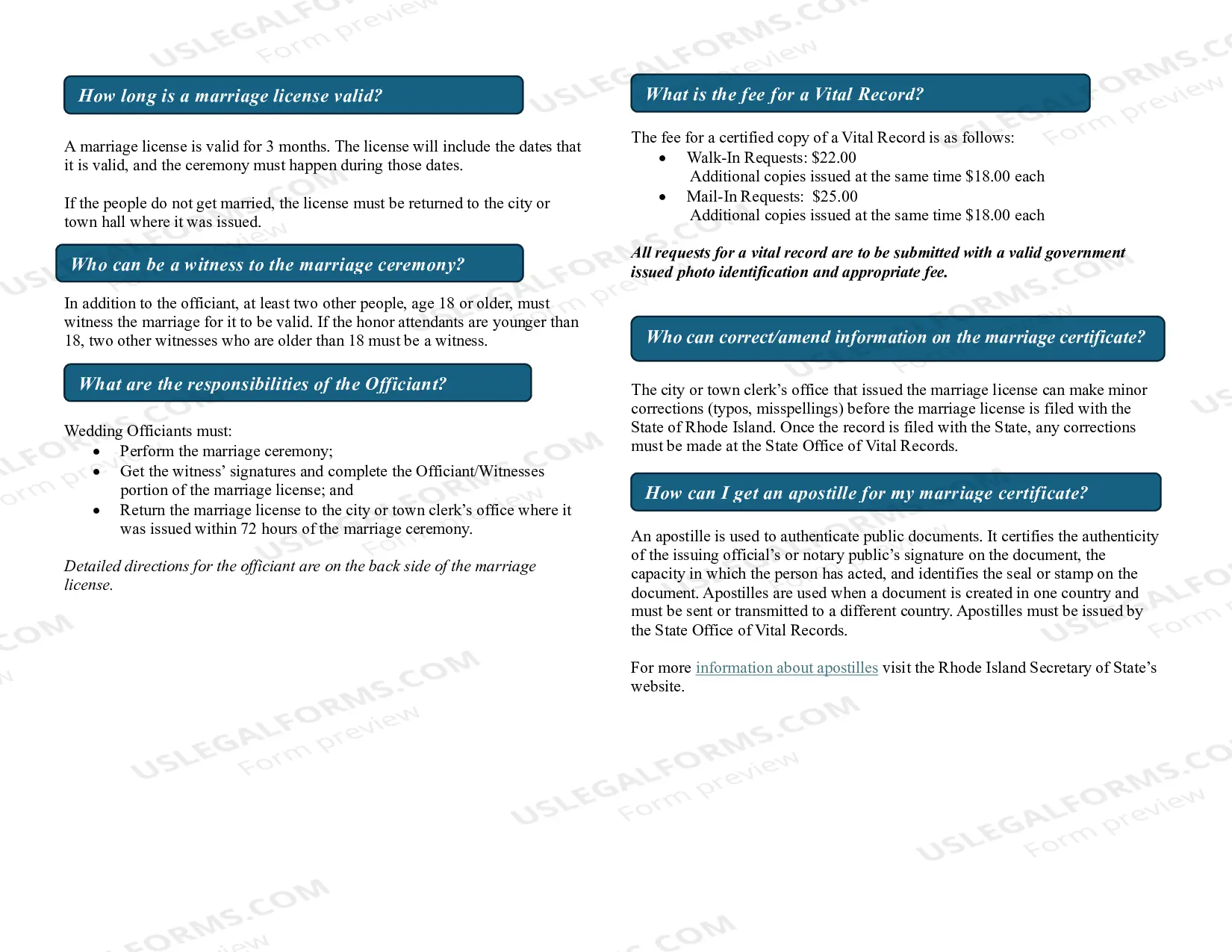 Preview General Marriage Requirements Rhode Island