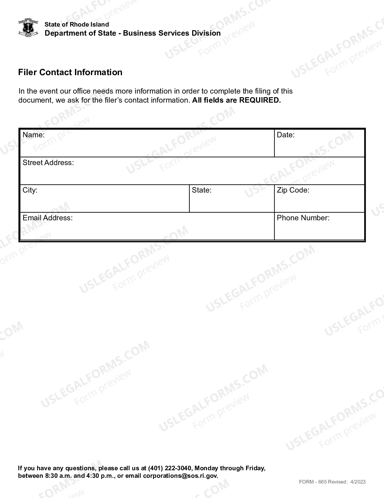 Preview Application For Registration of Service Mark