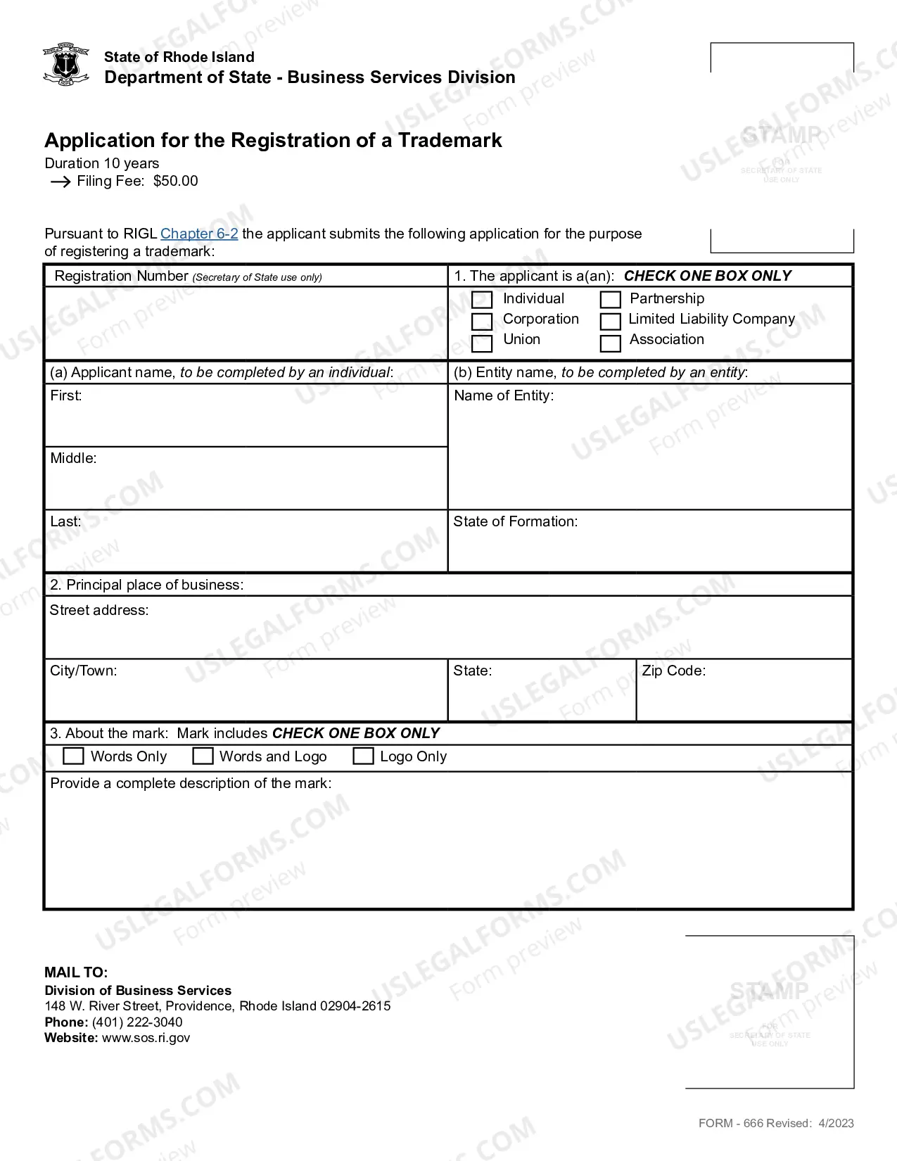 Preview Application For Registration of Trademark