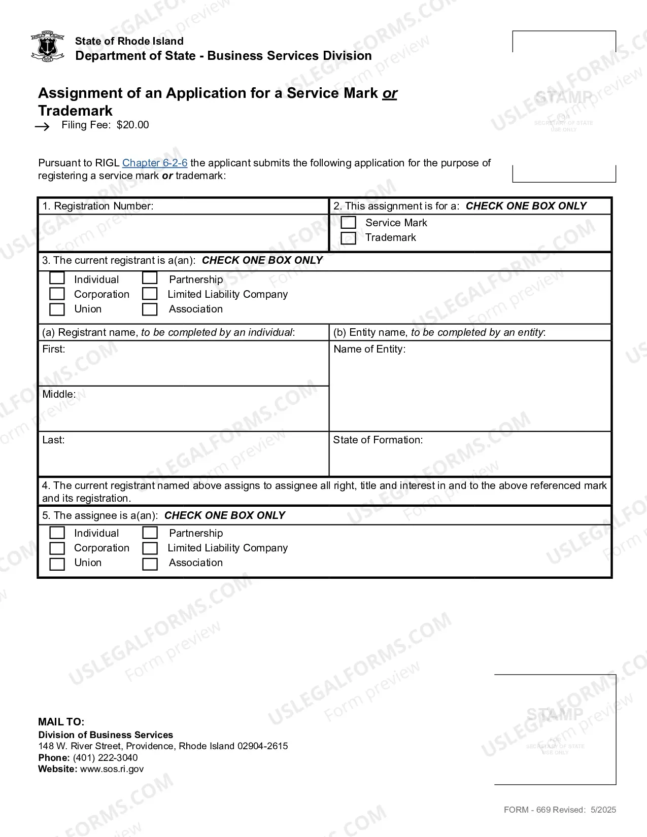 Preview Assignment of Trademark Or Service Mark