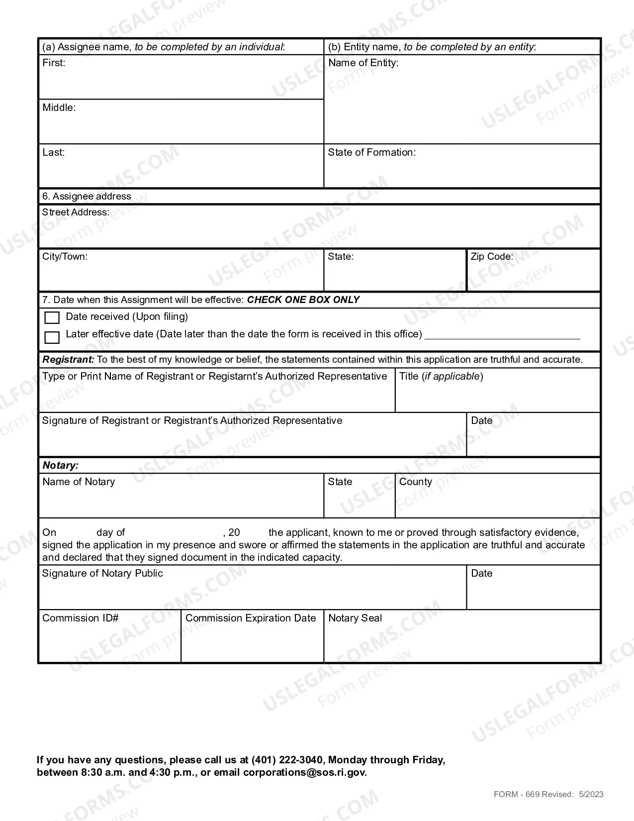 Preview Assignment of Trademark Or Service Mark
