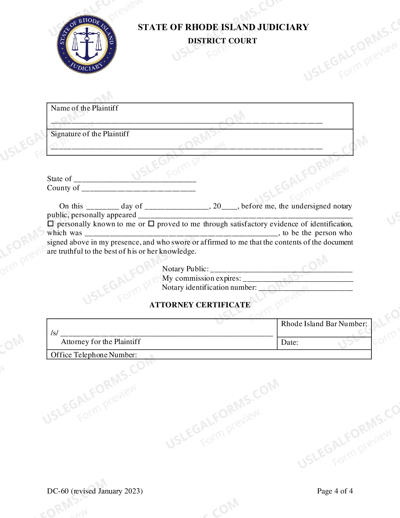 Preview Domestic Abuse Complaint