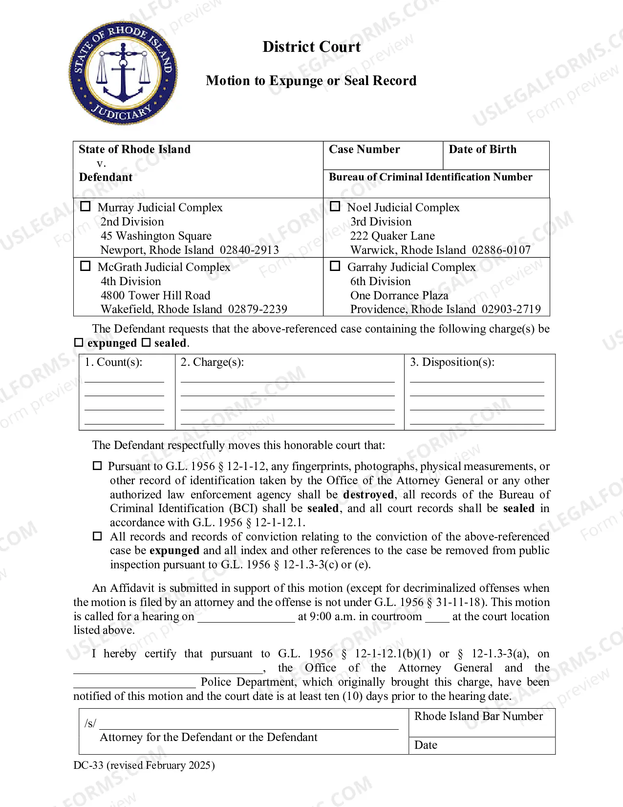 Preview Motion To Expunge Or Seal Record