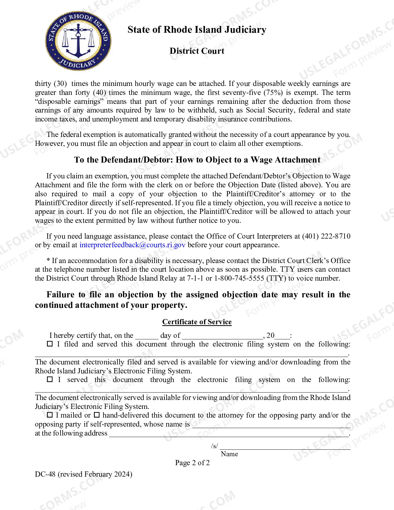 Preview Notice and Motion To Attach Wages