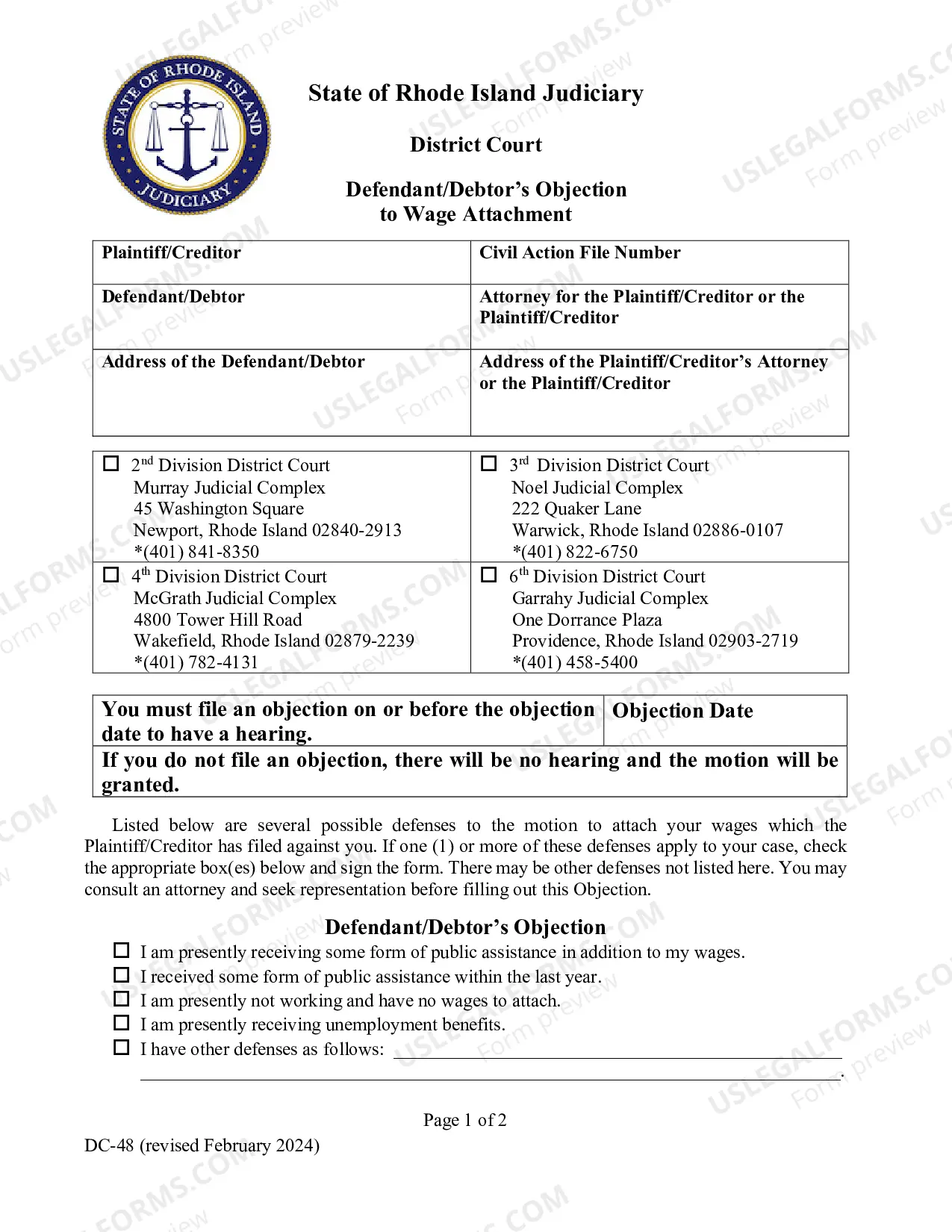 Preview Notice and Motion To Attach Wages