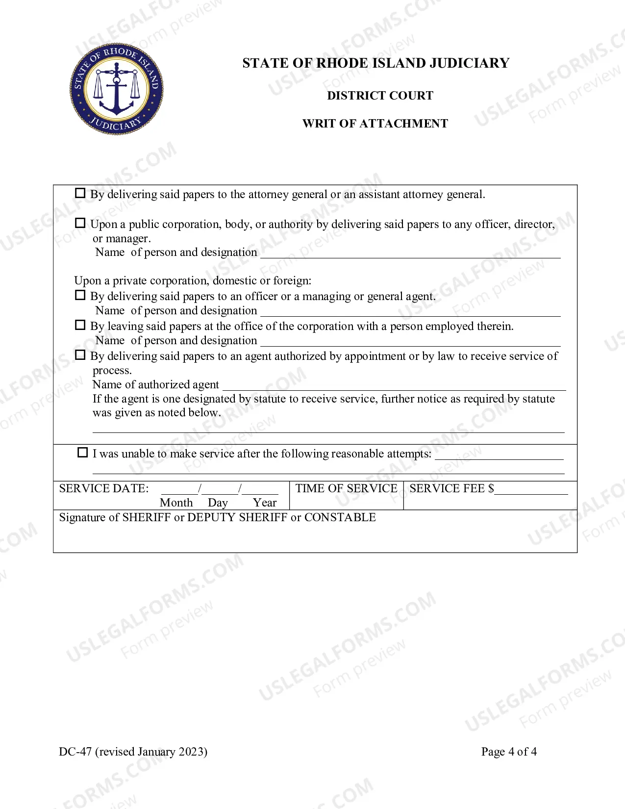 Preview Writ of Attachment