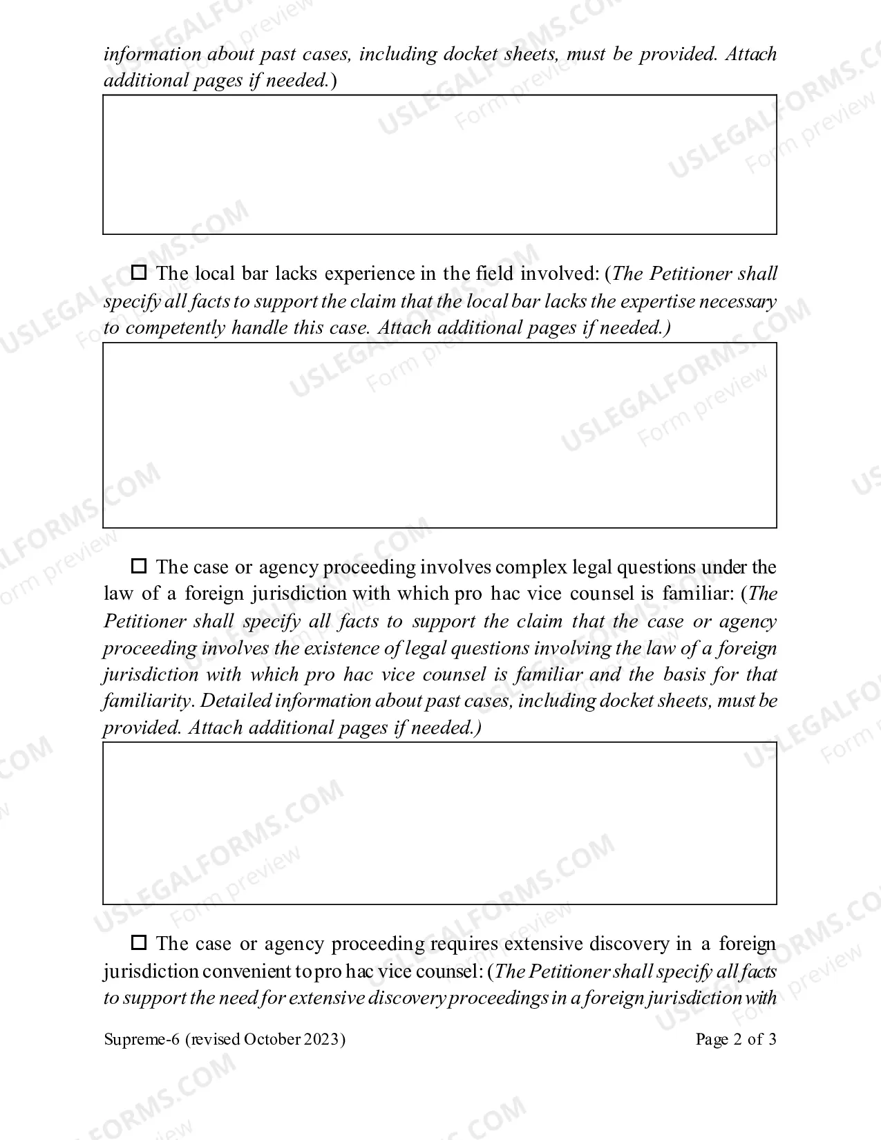Preview Pro Hac Vice - Miscellaneous Petition for Admission Pro Hac Vice