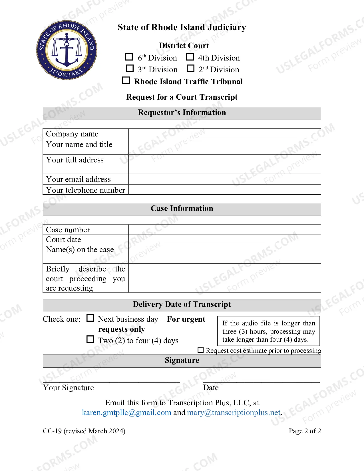 Preview Request for Transcript
