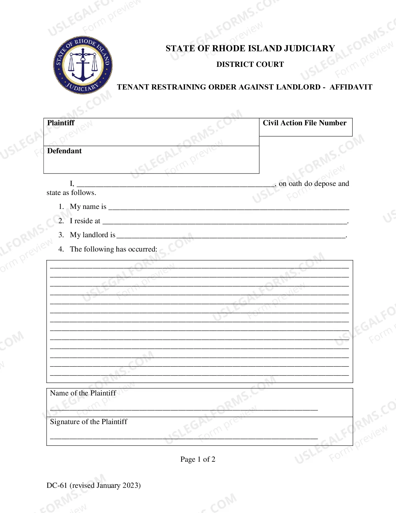 Preview Complaint and Motion For Temporary Restraining Order-Tenant Against Landlord