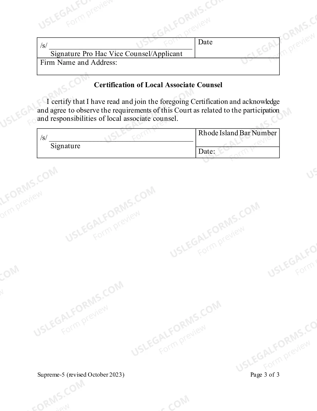 Preview Attorney Certification For Admission Pro Hac Vice