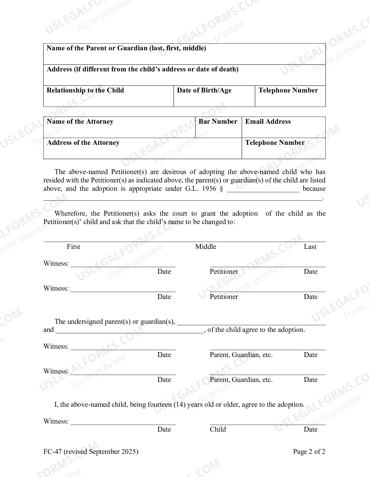Preview Adoption Petition