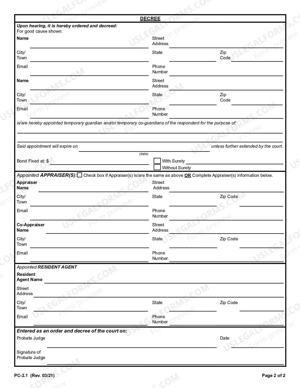Preview Temporary Guardianship