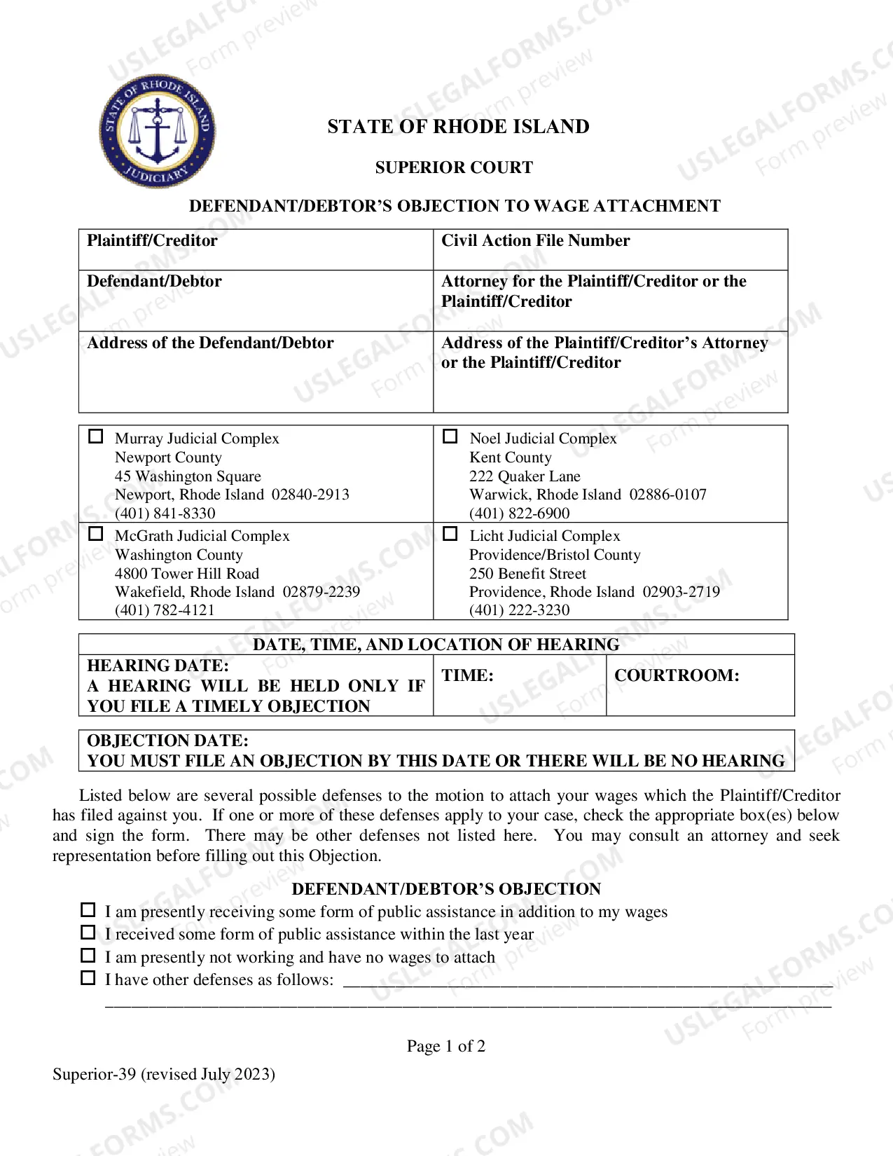 Preview Notice and Motion to Attach Wages