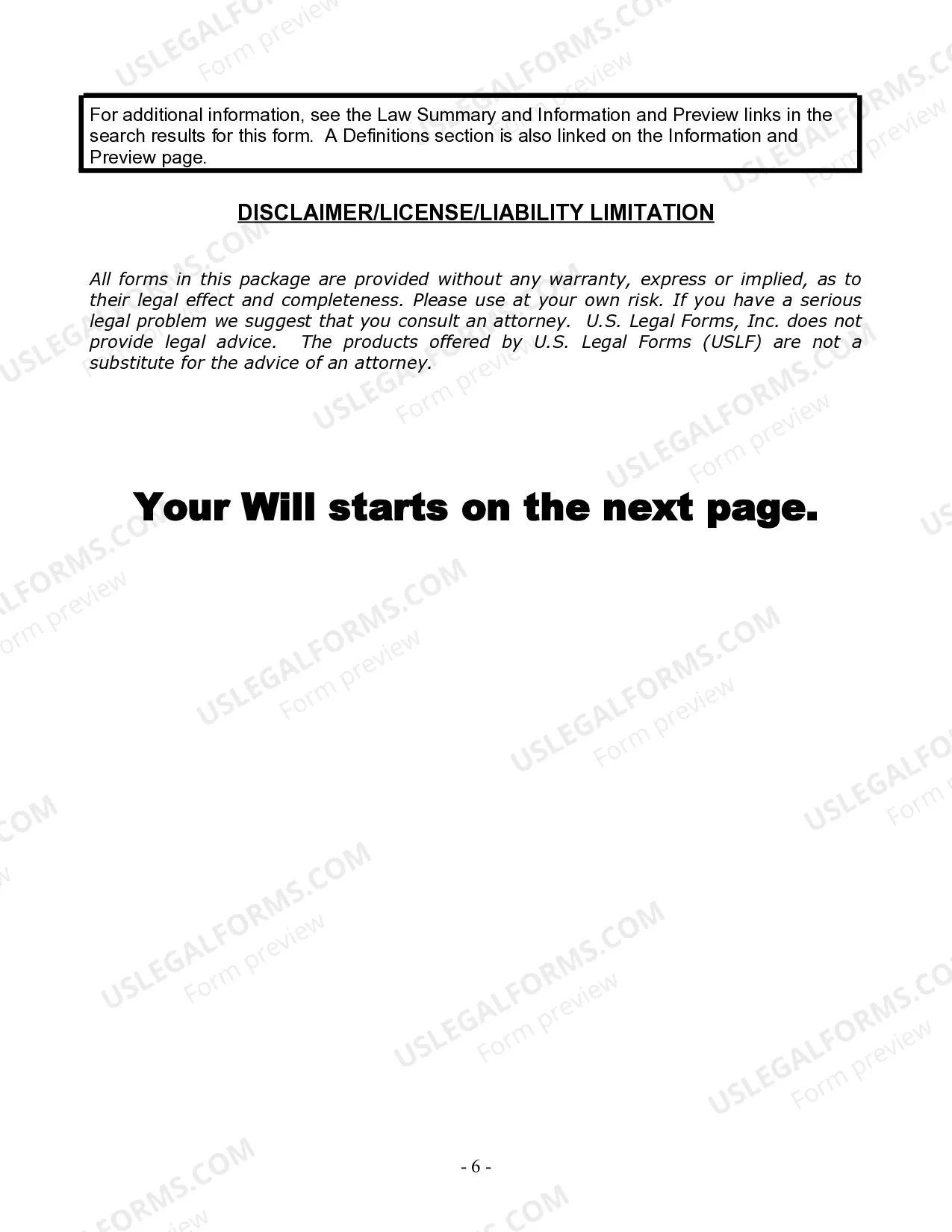 Preview Last Will and Testament for Single Person with No Children