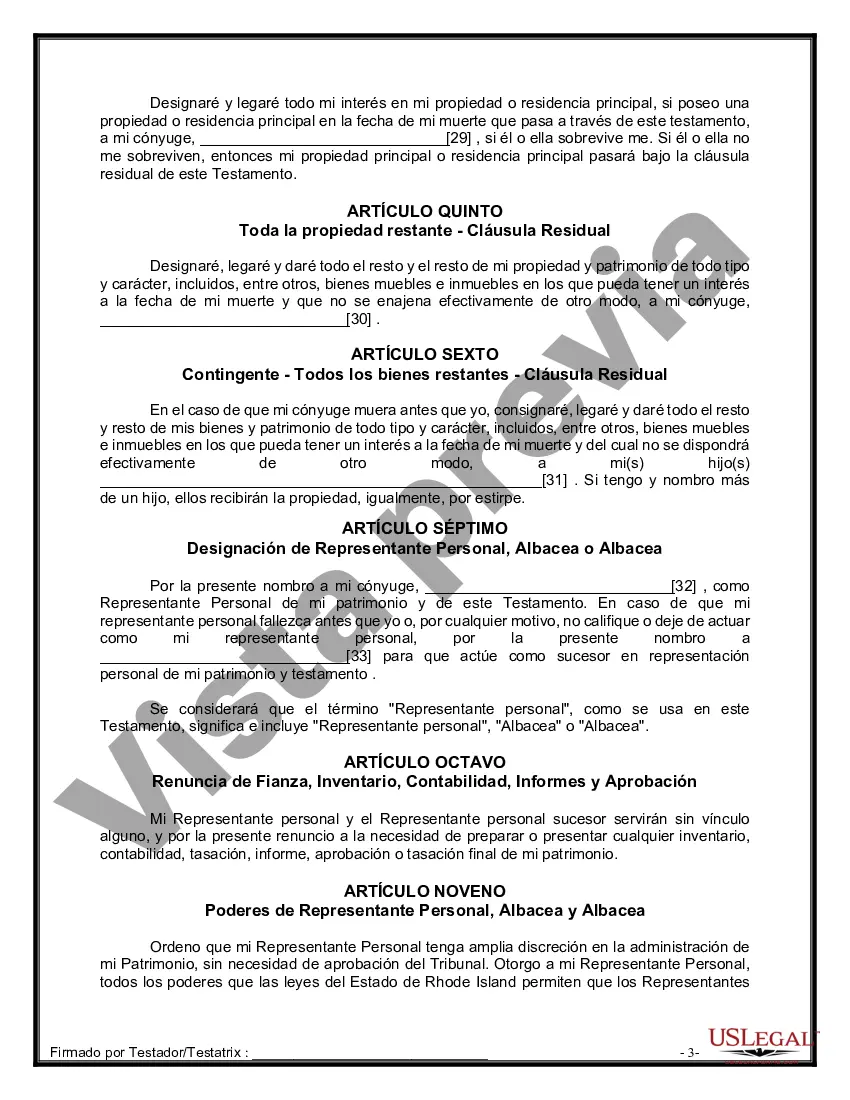 Preview Paquete de Voluntades Mutuas con Últimas Voluntades y Testamentos para Pareja Casada con Hijos Adultos