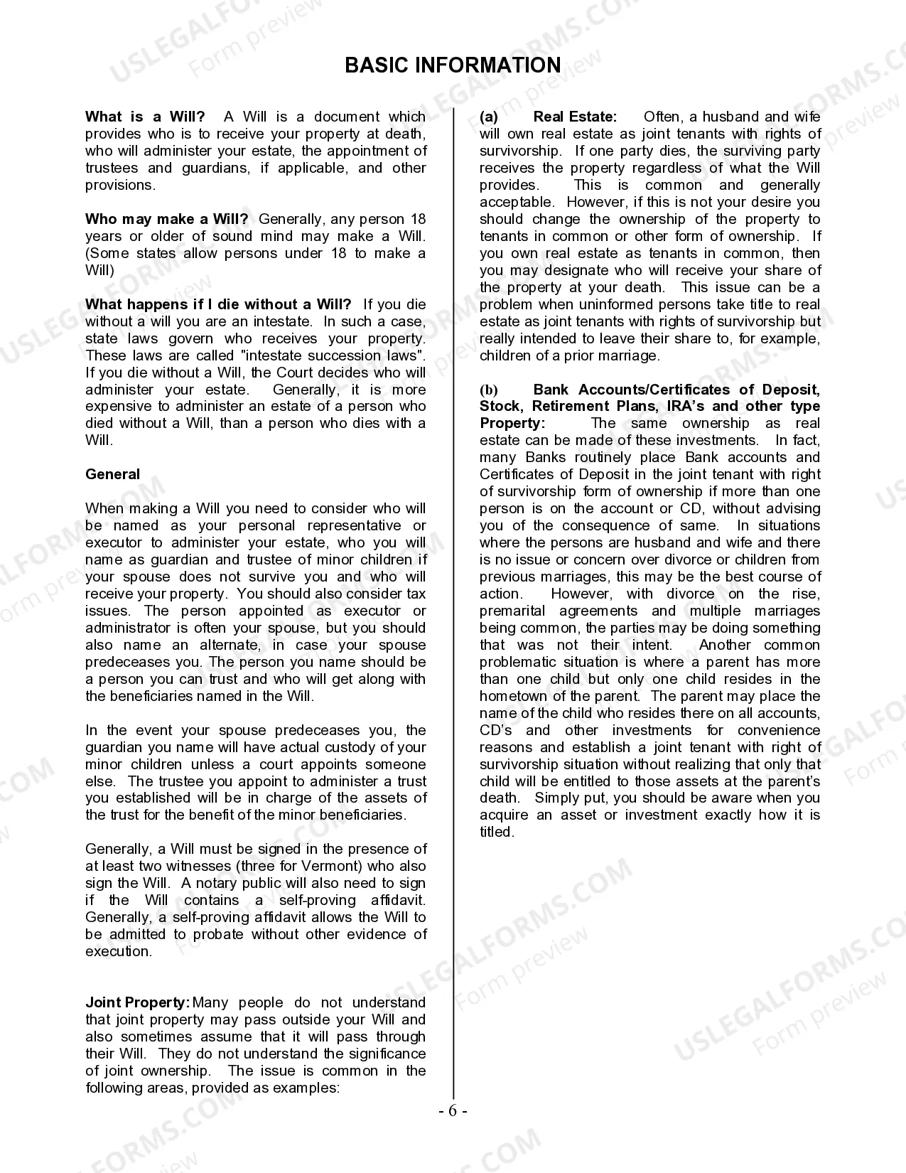 Preview Last Will and Testament for Married person with Adult Children