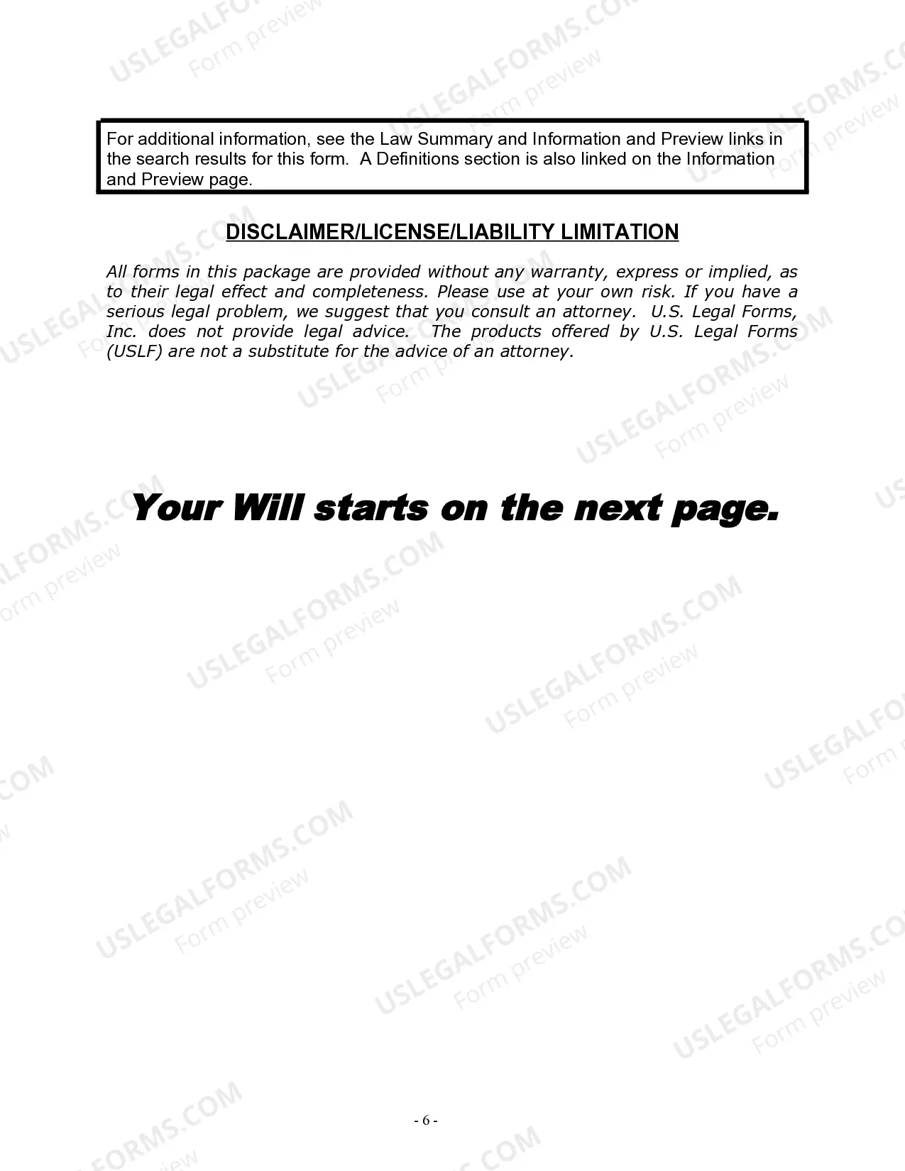 Preview Last Will and Testament for Married person with Adult Children