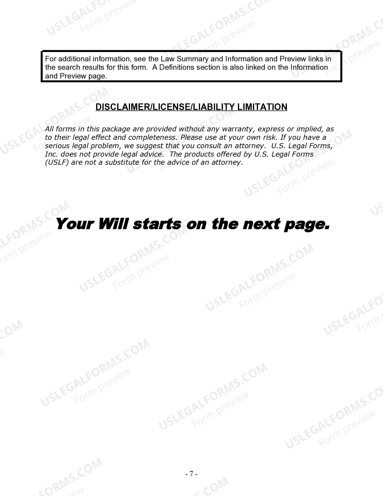 Preview Last Will and Testament for Married Person with Adult and Minor Children from Prior Marriage