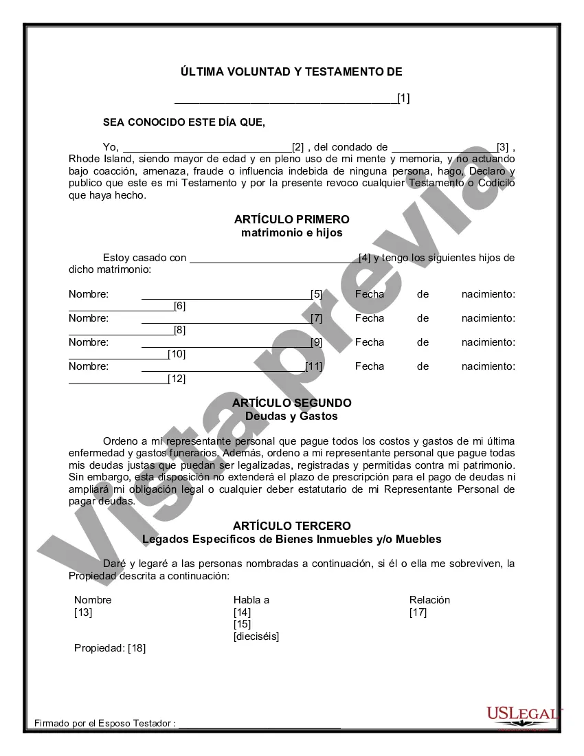 Preview Paquete de Voluntades Mutuas con Últimas Voluntades y Testamentos para Pareja Casada con Hijos Mayores y Menores