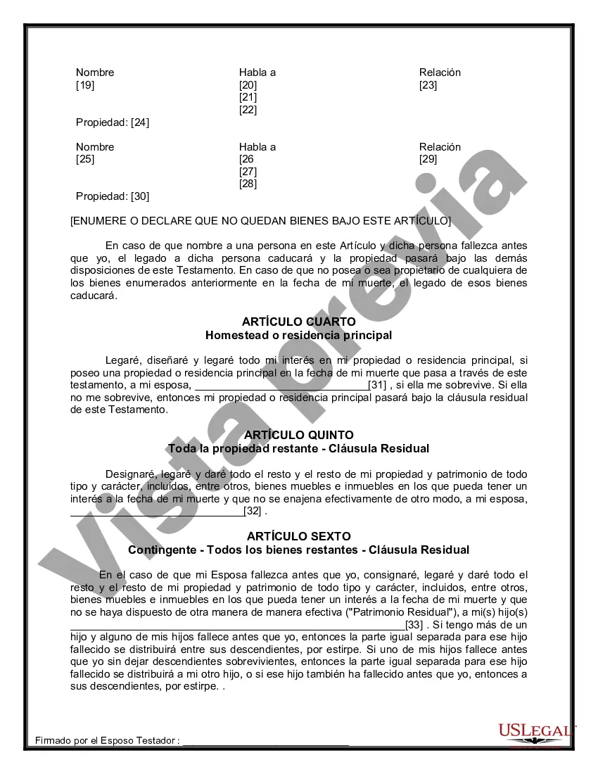 Preview Paquete de Voluntades Mutuas con Últimas Voluntades y Testamentos para Pareja Casada con Hijos Mayores y Menores