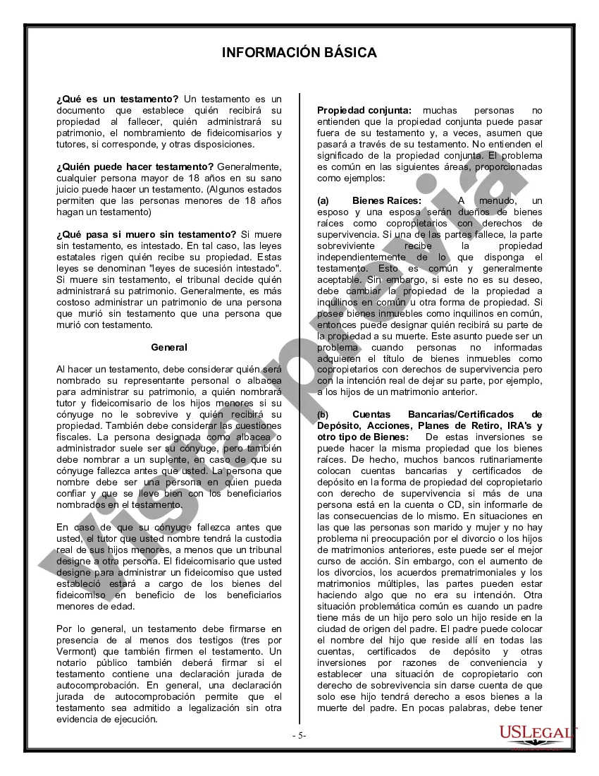 Preview Formulario de última voluntad legal para una viuda o viudo sin hijos