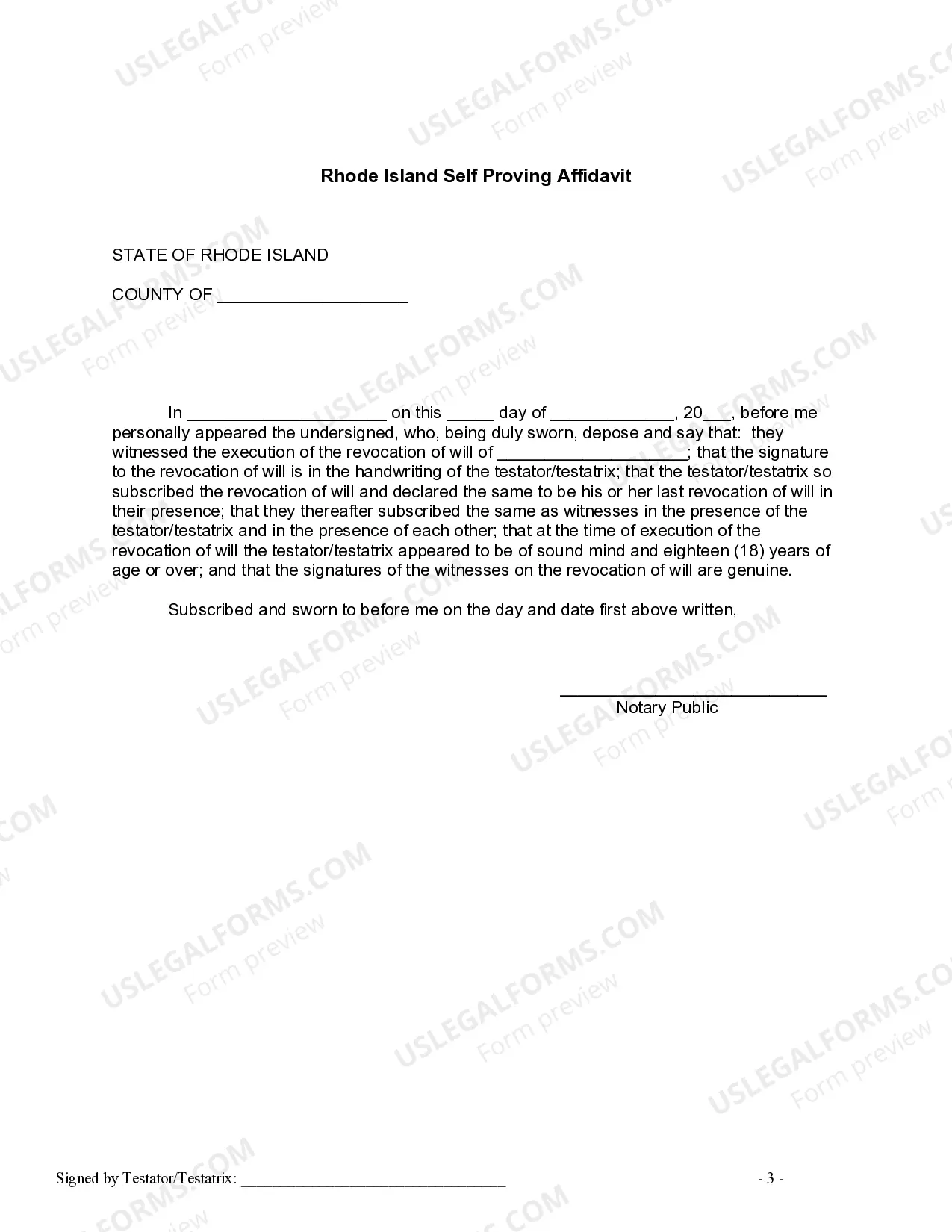 Preview Written Revocation of Will