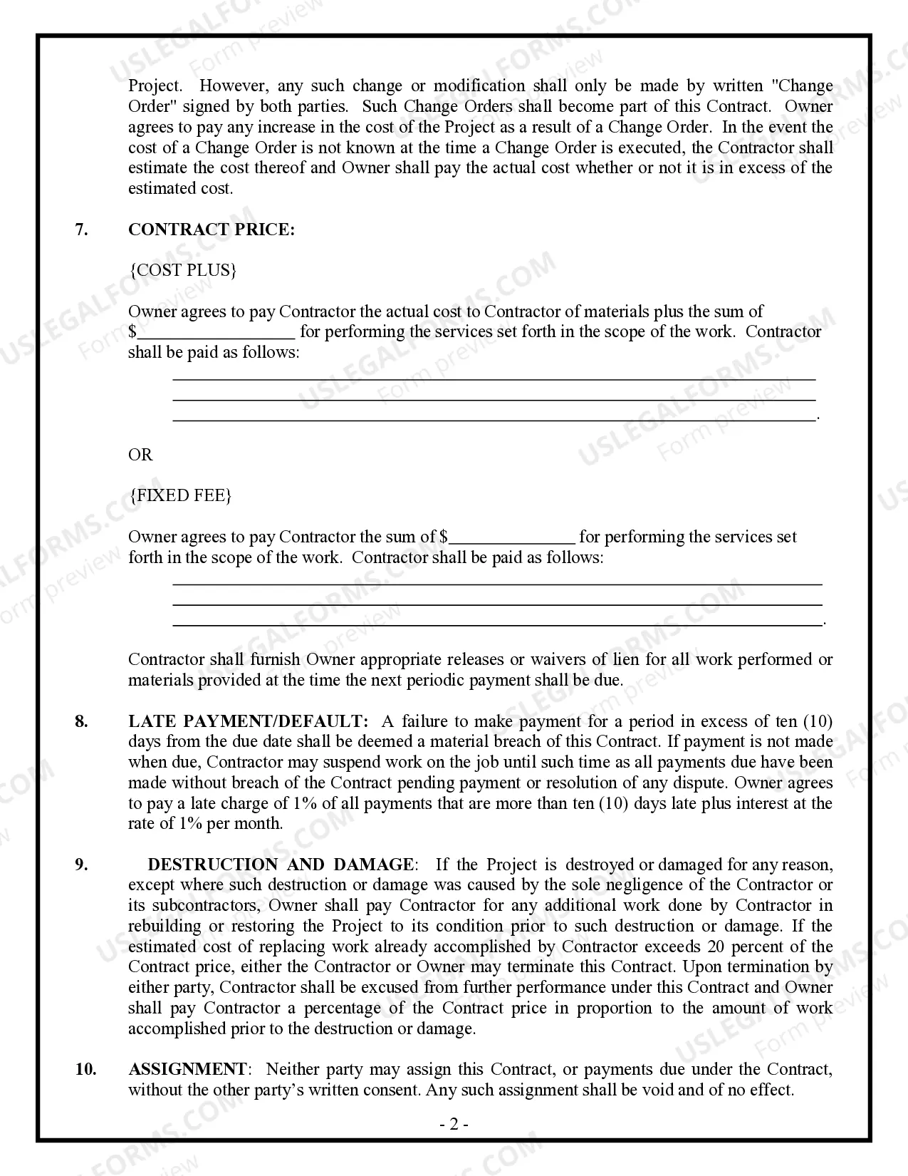 Preview Trim Carpenter Contract for Contractor