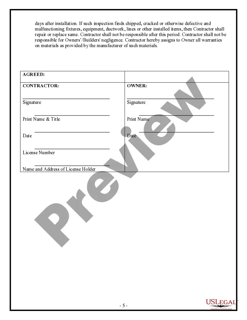 Preview HVAC Contract for Contractor