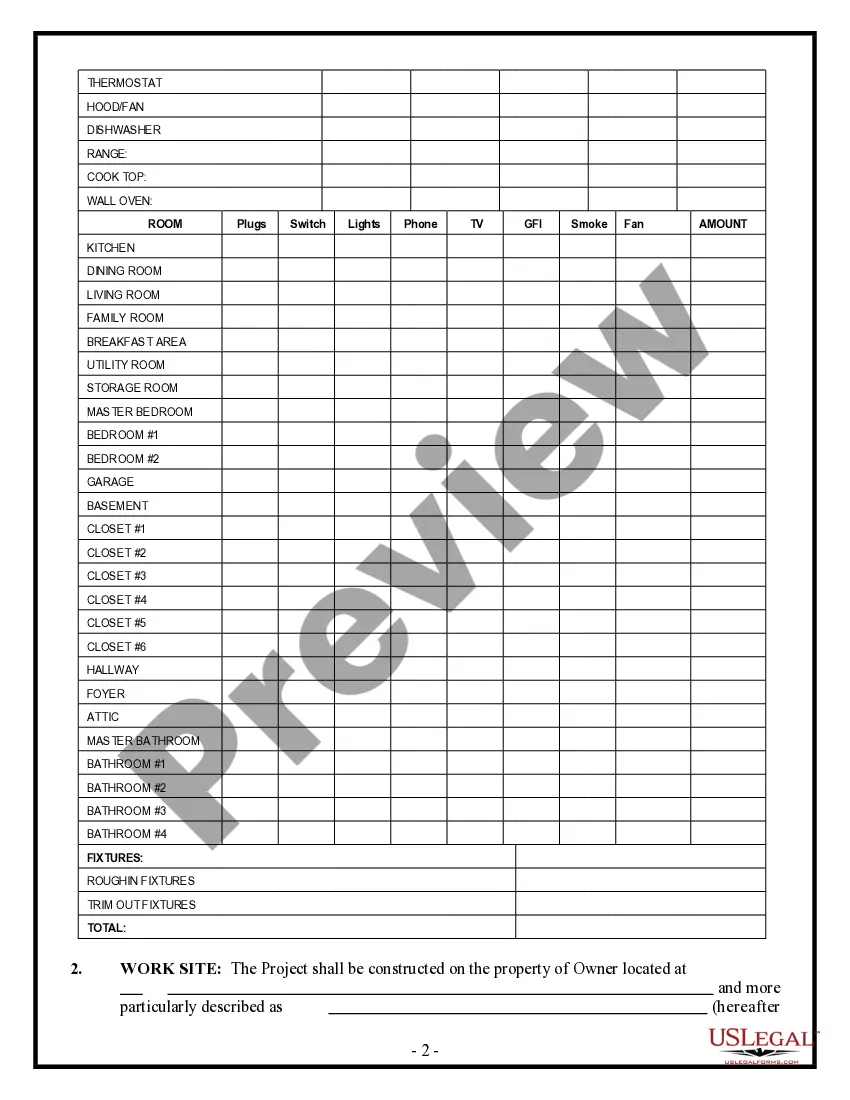 Preview Electrical Contract for Contractor