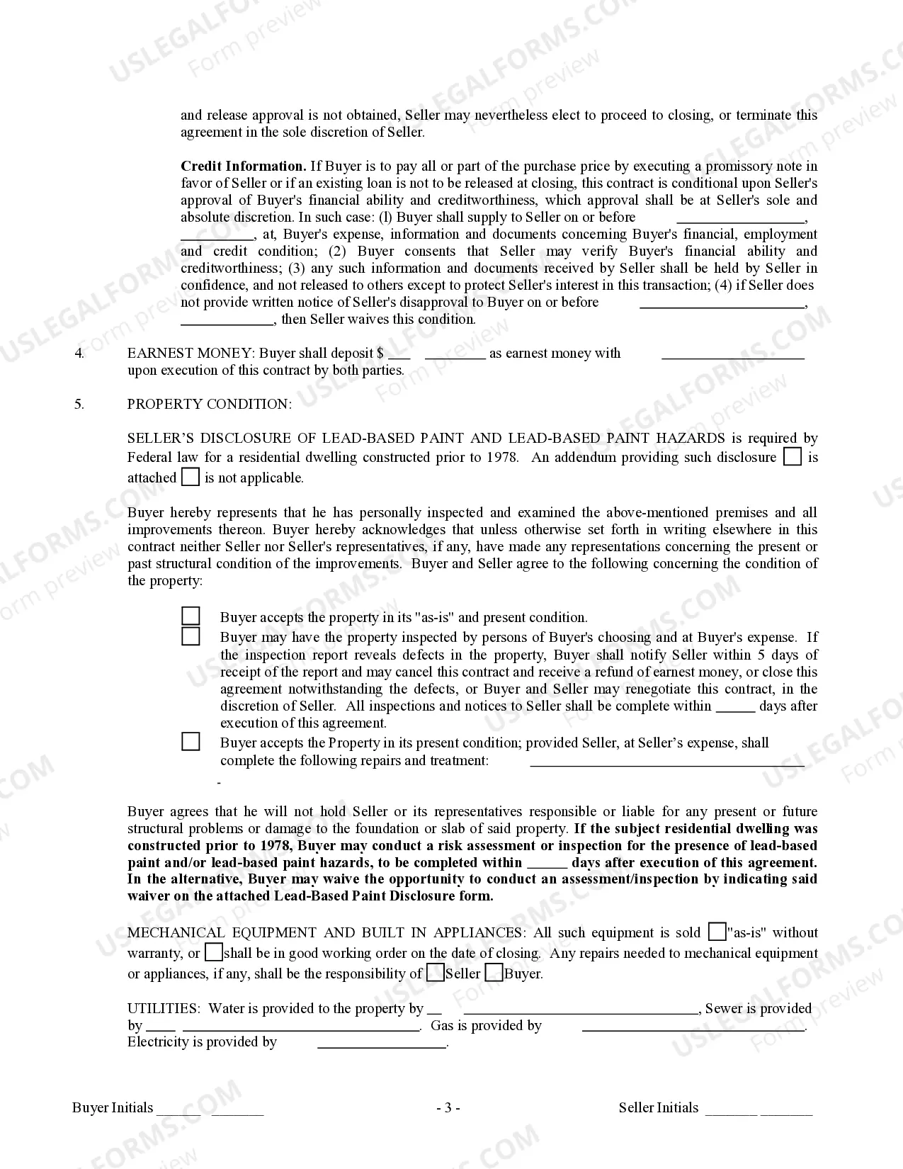 Preview Contract for Sale and Purchase of Real Estate with No Broker for Residential Home Sale Agreement