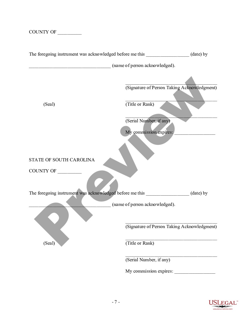 page 6 South Carolina Prenuptial Premarital Agreement with Financial Statements preview