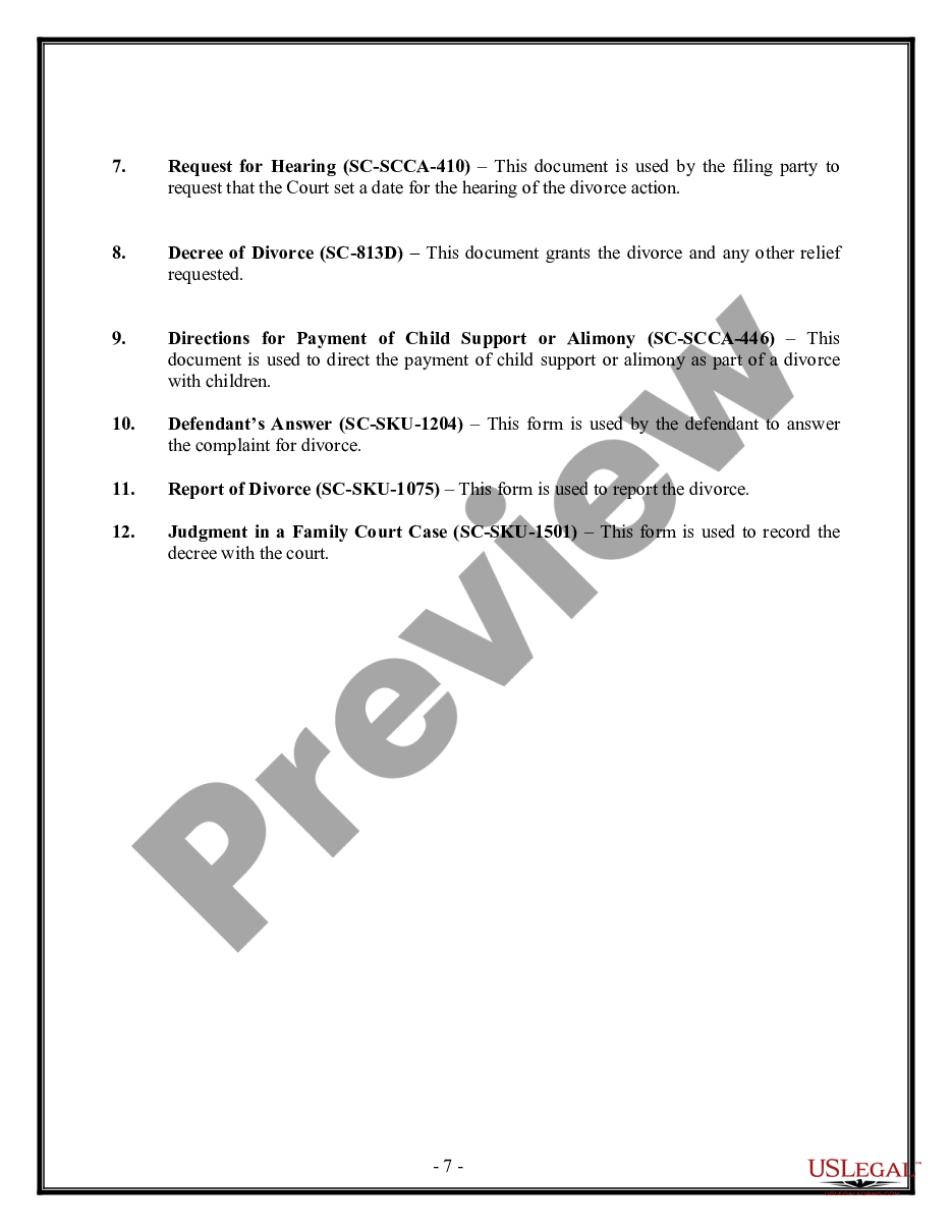 page 6 No-Fault Agreed Uncontested Divorce Package for Dissolution of Marriage for people with Minor Children preview