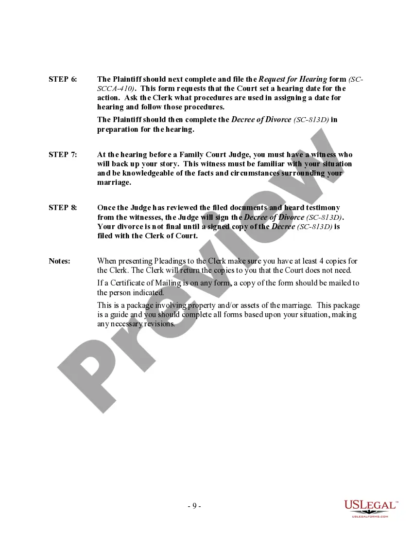 Get South Carolina No-Fault Agreed Uncontested Divorce Package for Dissolution of Marriage for people with Minor Children Preview South Carolina No-Fault Agreed Uncontested Divorce Package for Dissolution of Marriage for people with Minor Children
