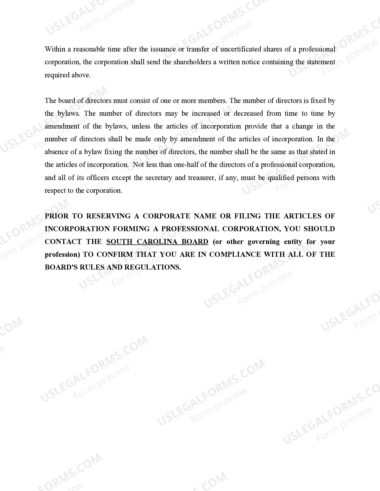 Preview Professional Corporation Package