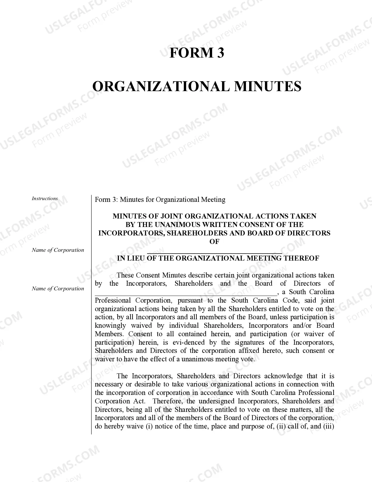 Preview Professional Corporation Package