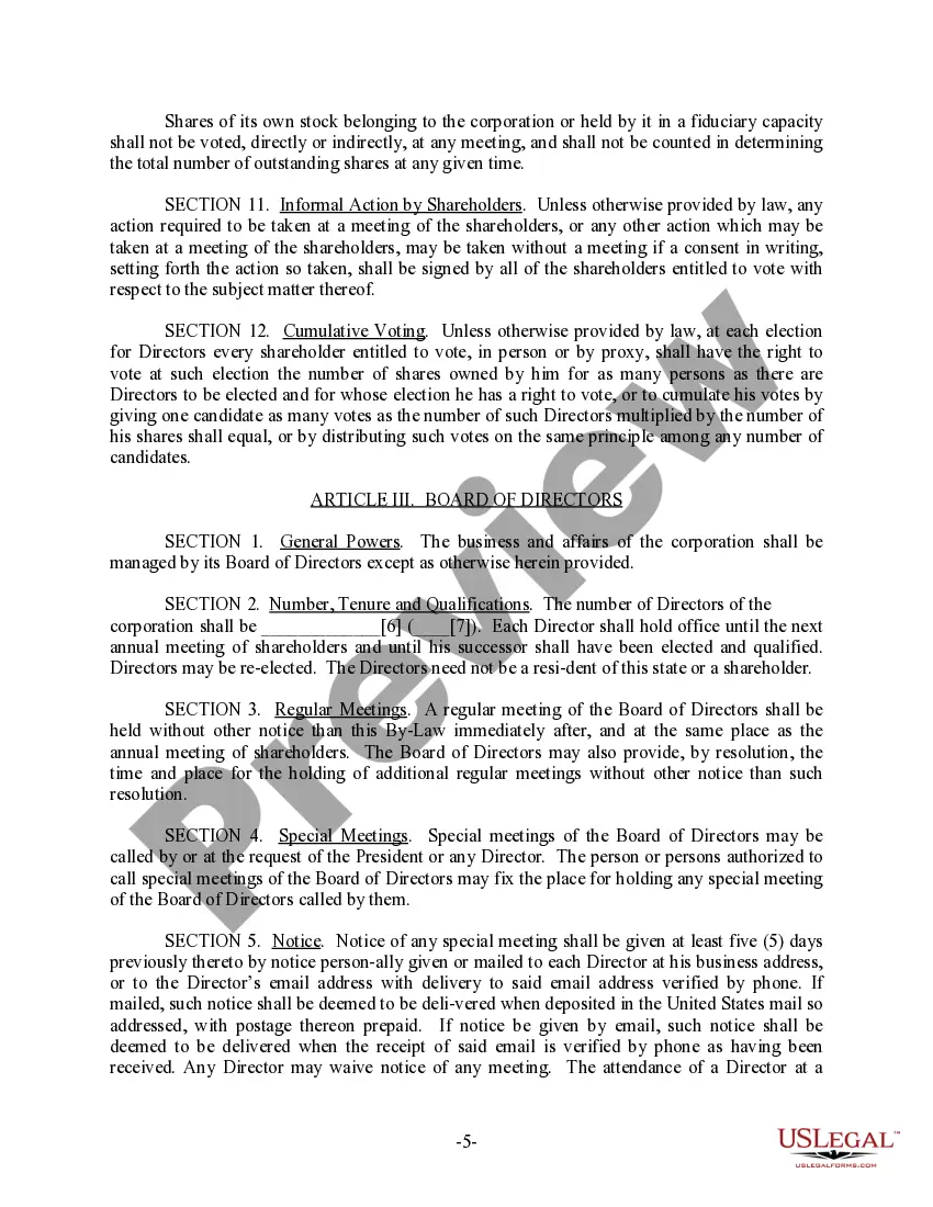 Get South Carolina Bylaws for Corporation Preview South Carolina Bylaws for Corporation