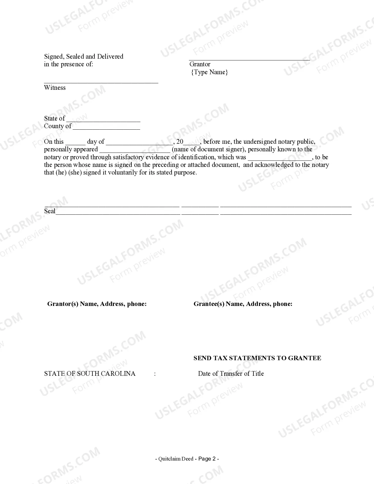 Preview Quitclaim Deed from Individual to Husband and Wife