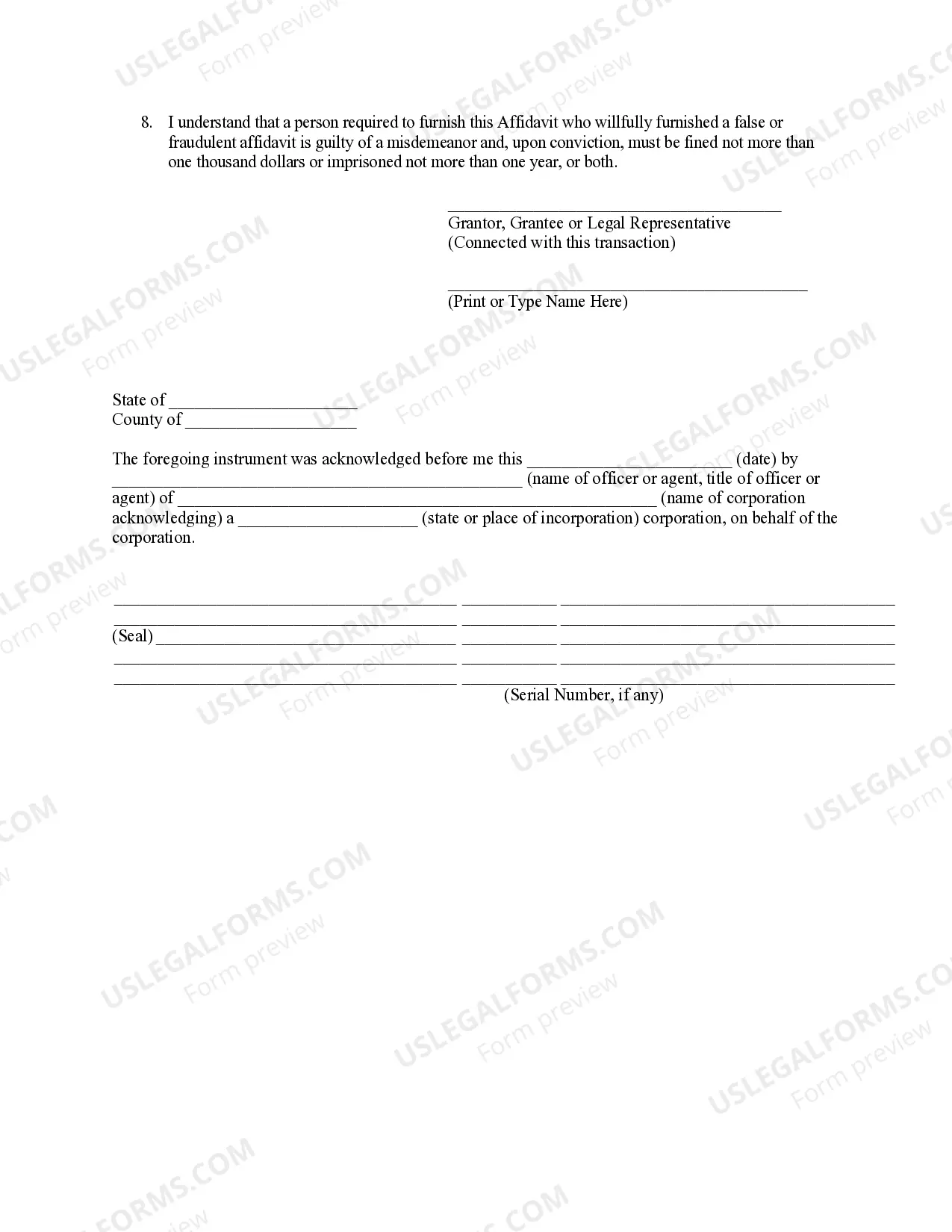 Preview Warranty Deed from Corporation to Husband and Wife