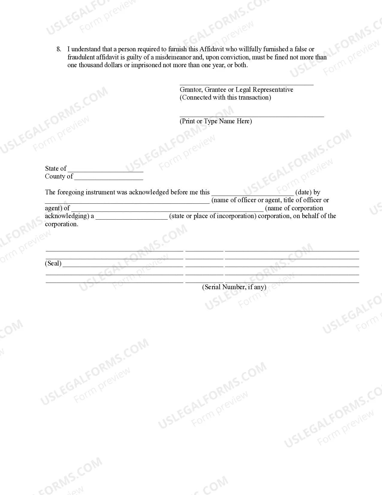 Preview Quitclaim Deed from Corporation to Corporation