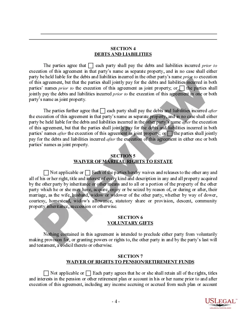 Preview Postnuptial Property Agreement