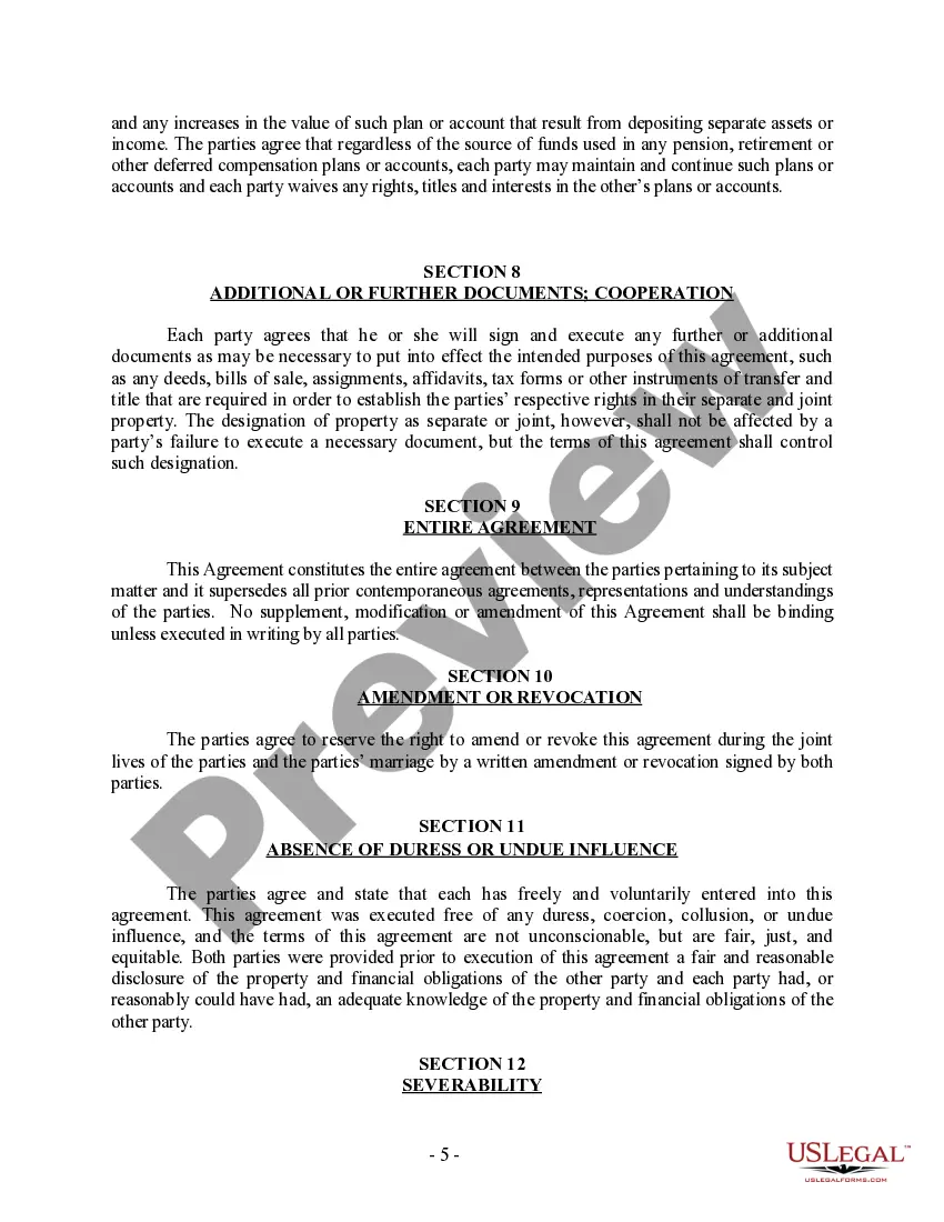 Preview Postnuptial Property Agreement