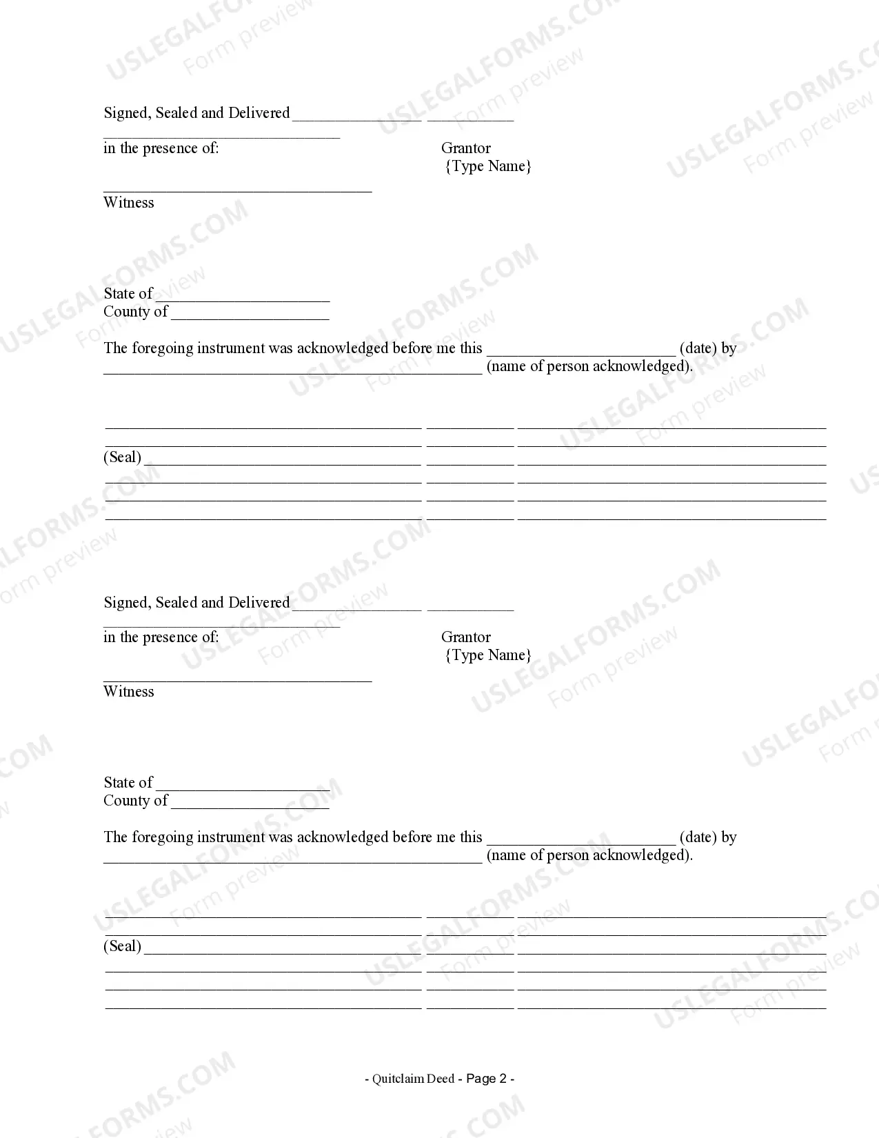 Preview Quitclaim Deed from Husband and Wife to an Individual