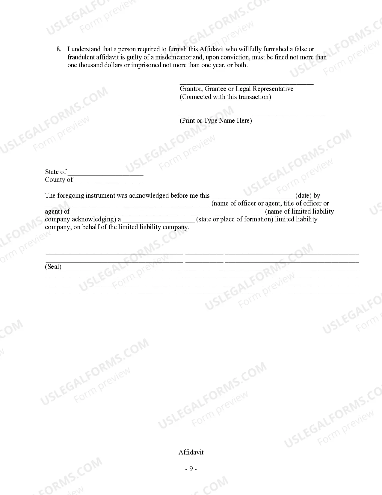 Preview Quitclaim Deed - Limited Liability Company to Limited Liability Company