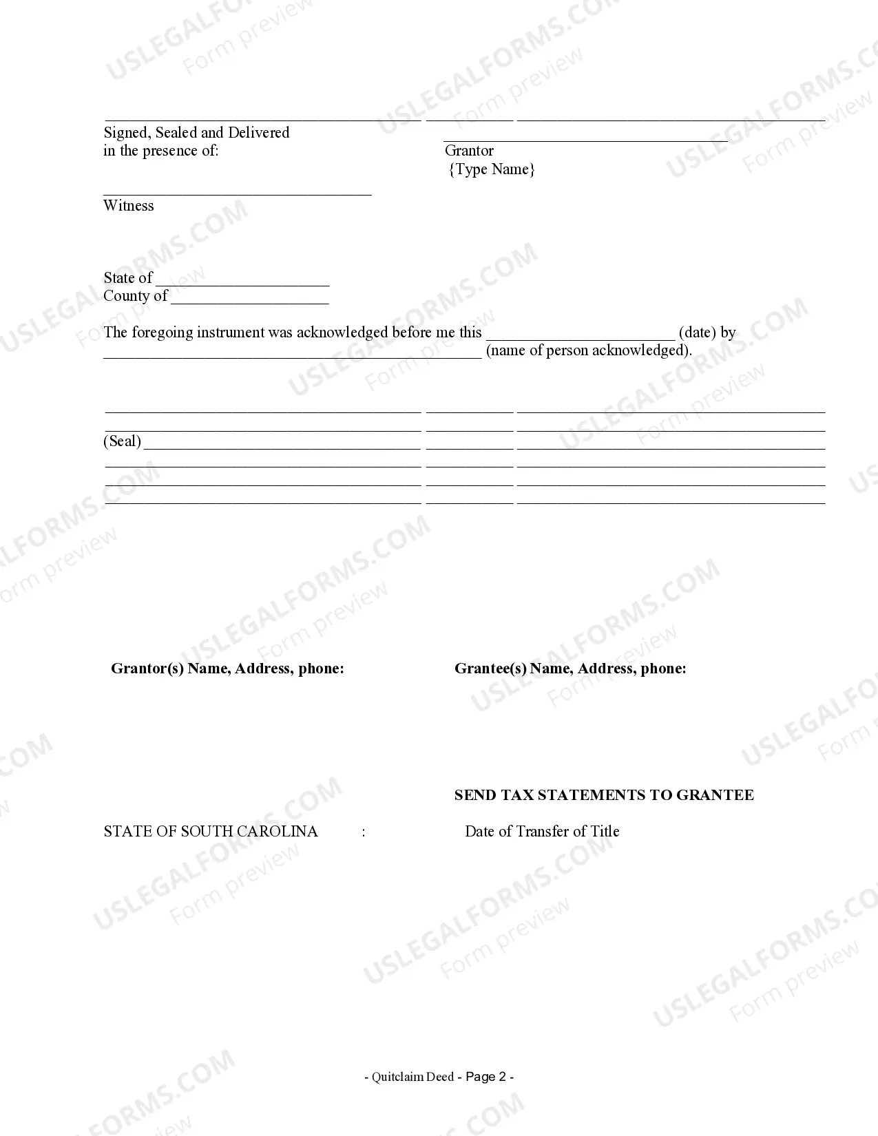 Preview Quitclaim Deed from Individual to Individual