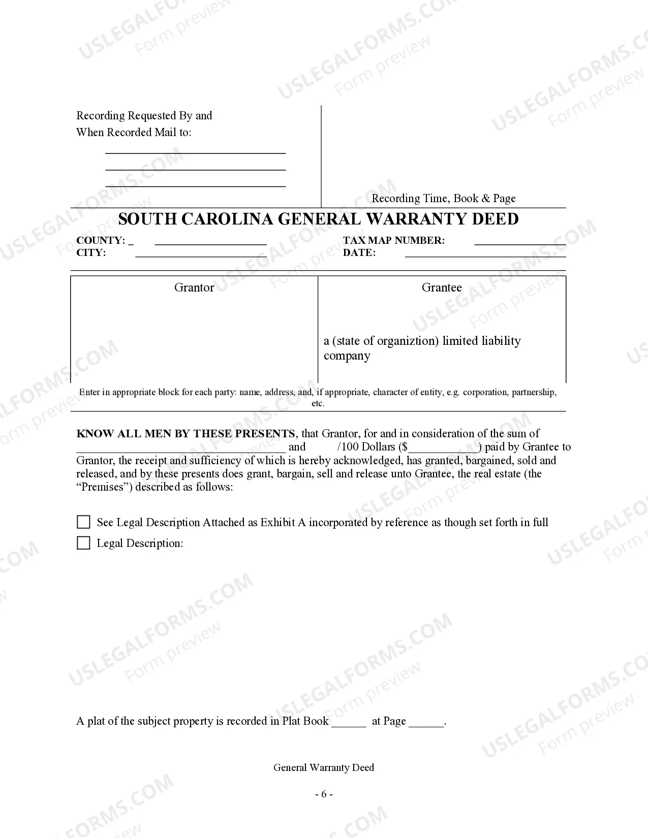 Preview Warranty Deed - Individual to Limited Liability Company