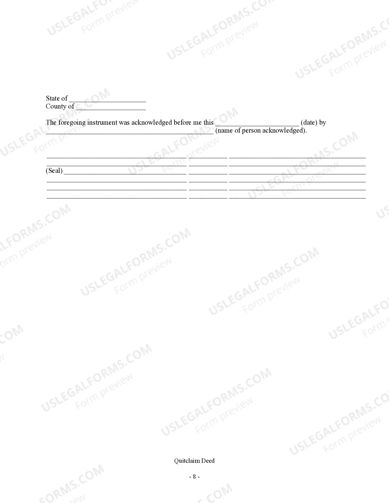 Preview Quitclaim Deed - Timeshare - Two Individuals to a Trust