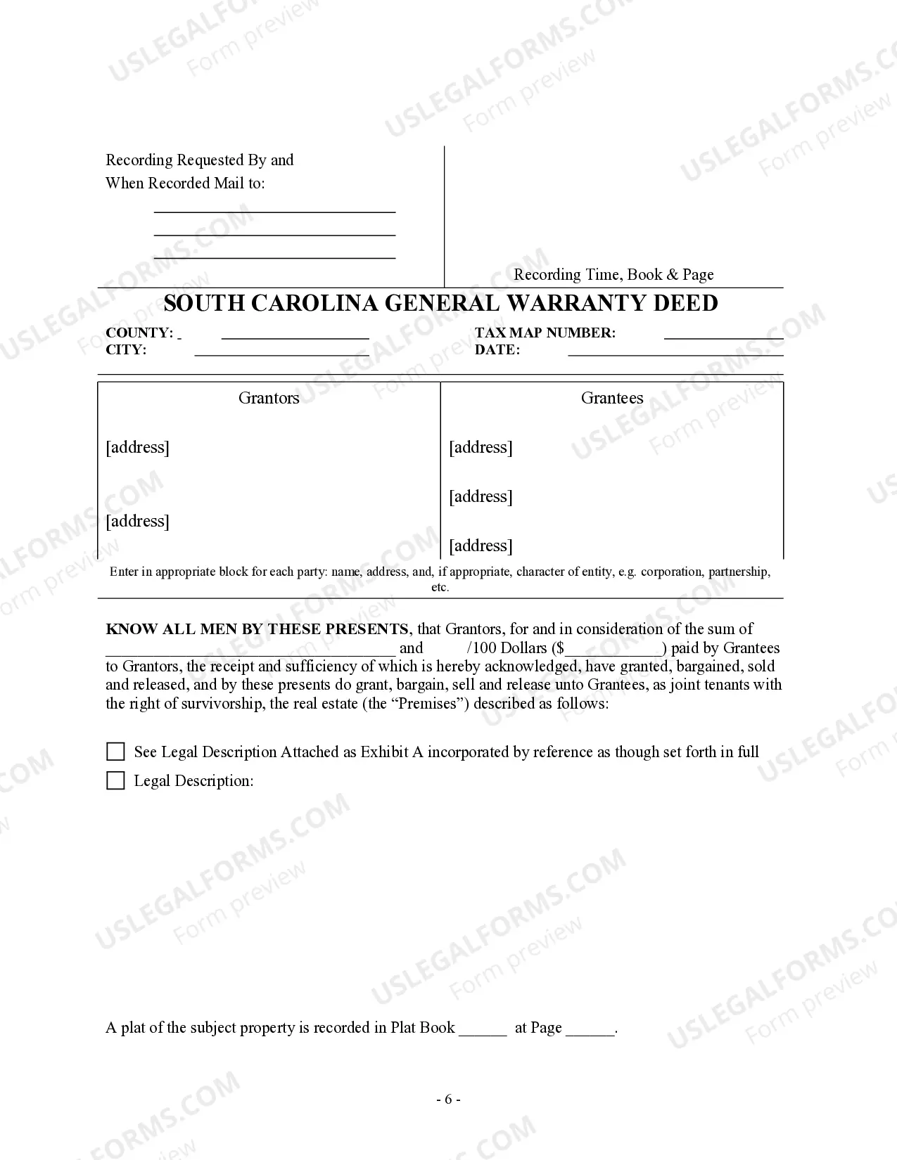 Preview General Warranty Deed - Husband and Wife to Three Individuals as Joint Tenants